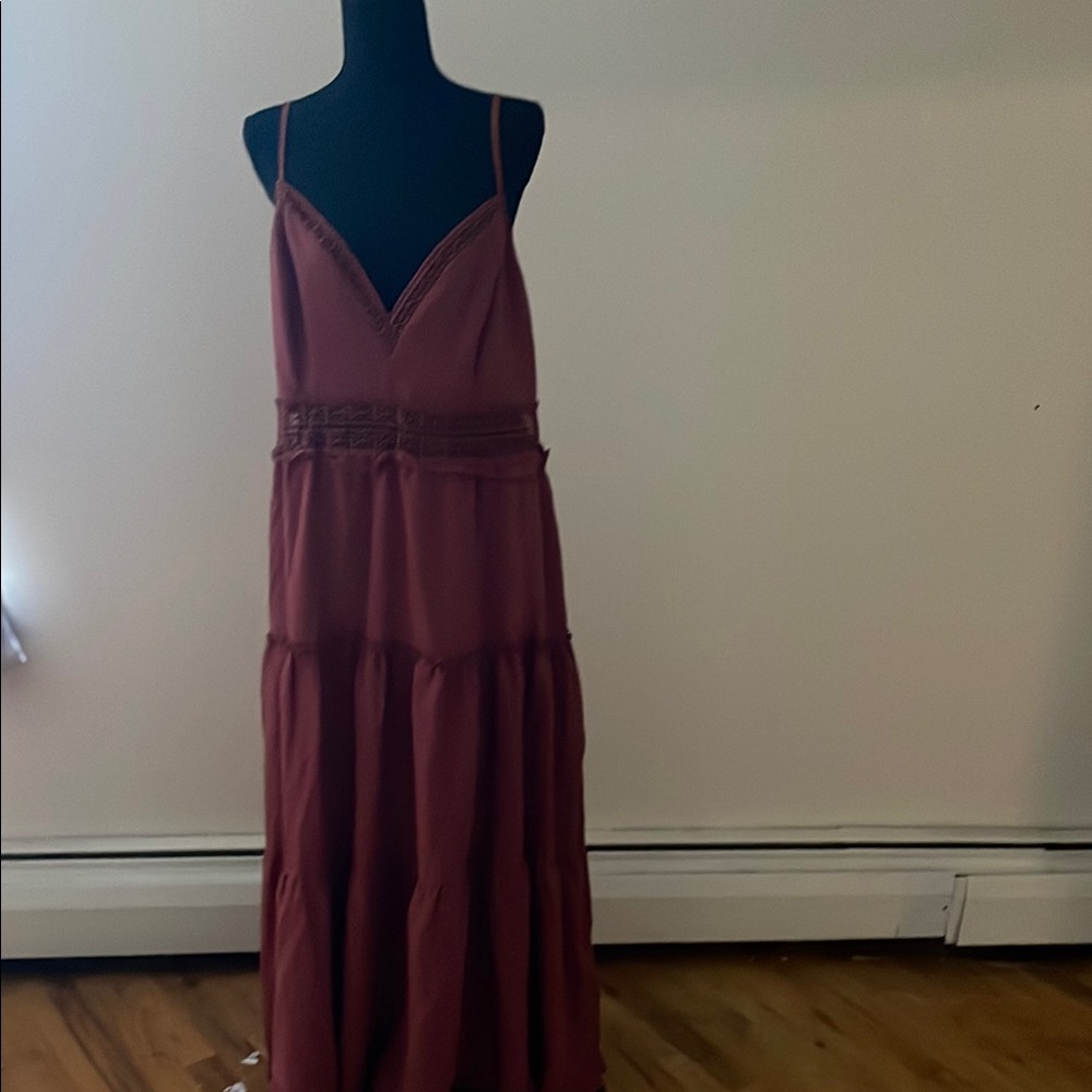 City Chic Red Sleeveless Tiered Maxi Dress